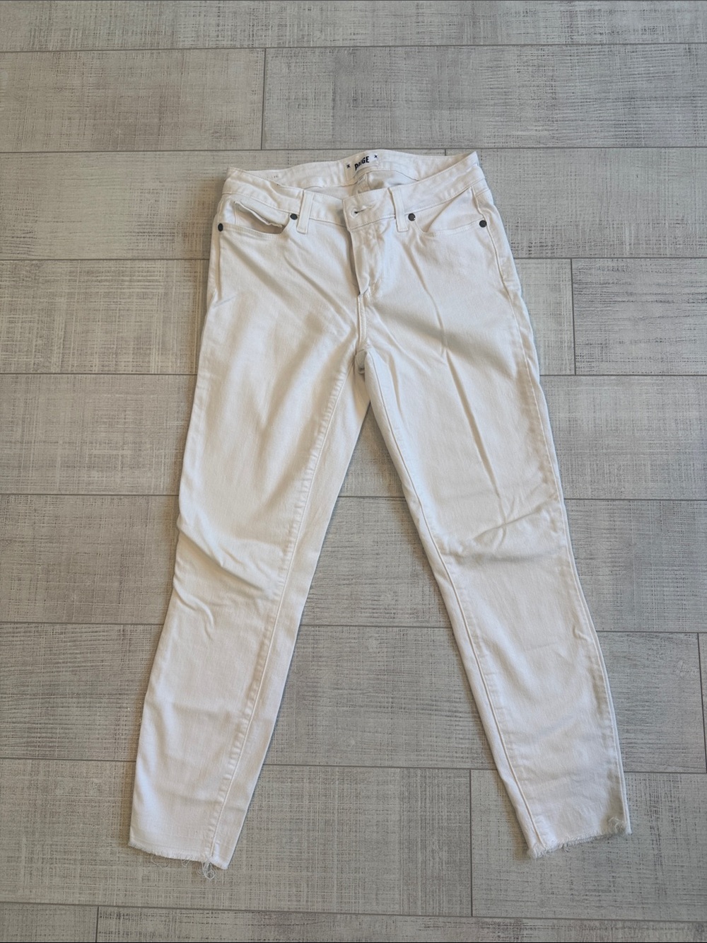 PAIGE White Straight-Leg Jeans